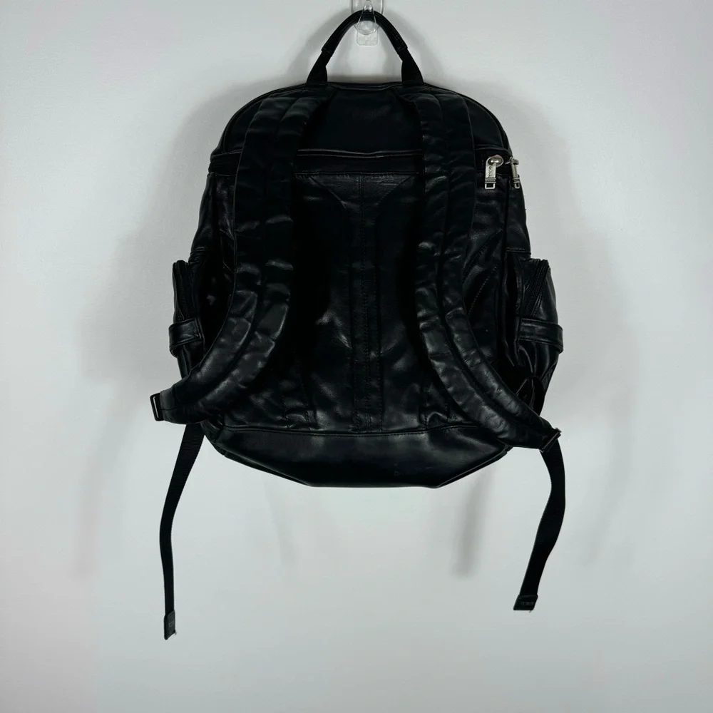 Tumi Black Napa Leather Deluxe Luxury Backpack  Model 9640D3 Laptop Work Travel